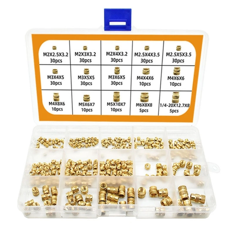 

Insert Nut Hot Melt Insert Thread Copper Knurled Embedment Assortment Kits Set