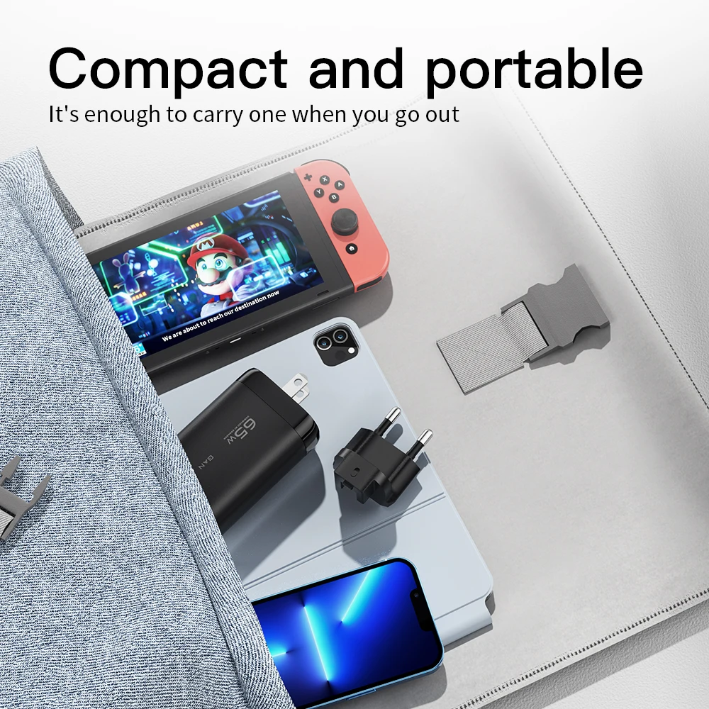 Essager 65W GaN USB Type C Charger QC4.0 PD3.0 Fast Charger For Xiaomi iPhone 13 12 Huawei Redmi Laptop Mobile Phones Charger