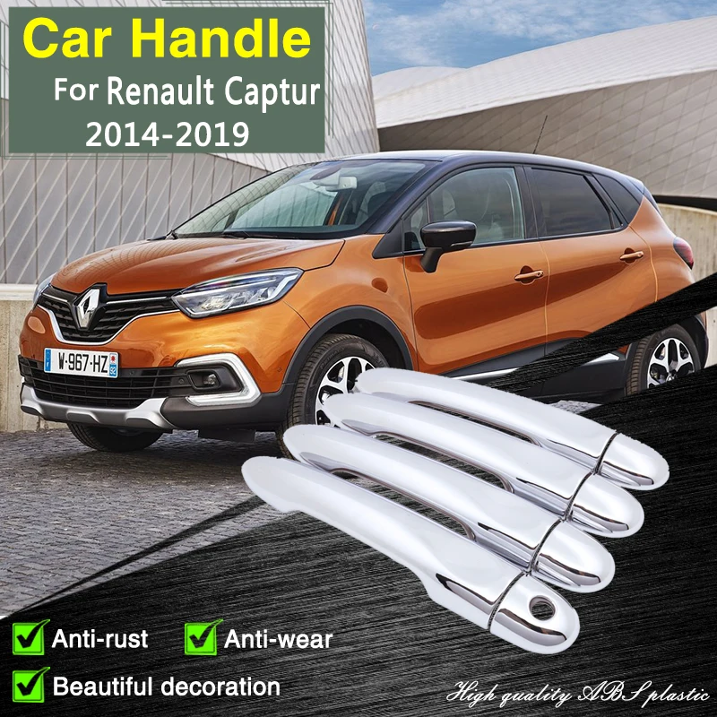 

for Renault Captur Accessories 2014~2019 Samsung QM3 Chrome Door Handle Cover Car Rustproof Stickers Trim Styling Catch Cap 2015
