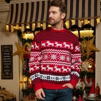 2025 Winter Mom Dad Kids Christmas Sweater Casual Soft Jacquard Knitwear Allover Print Family Matching Pullover Xmas Look Jumper 5