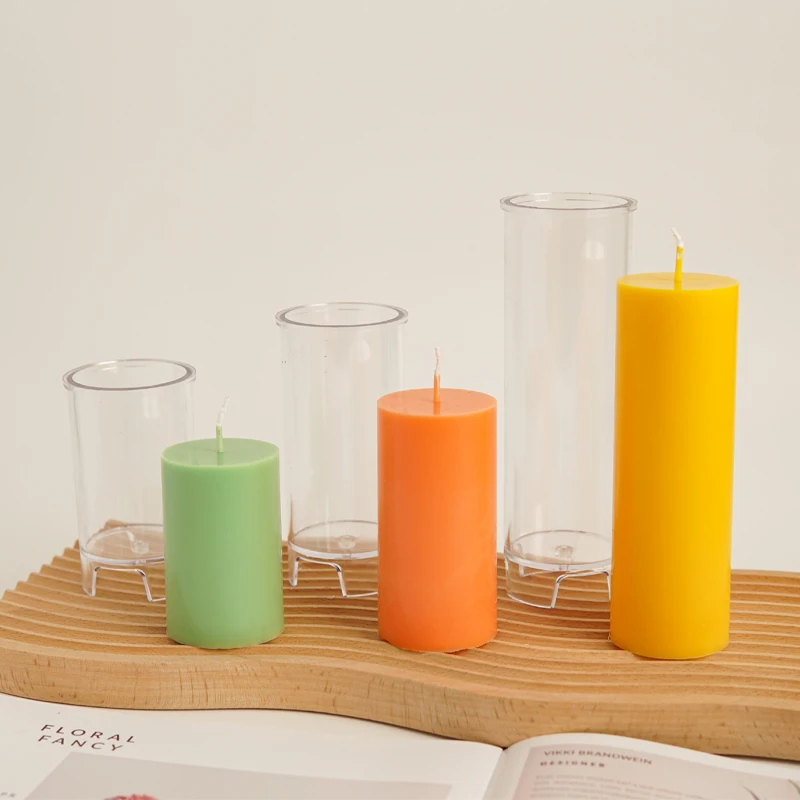 7.5cm/10cm/15cm Cylindrical Candle Molds Flat Top Peaked