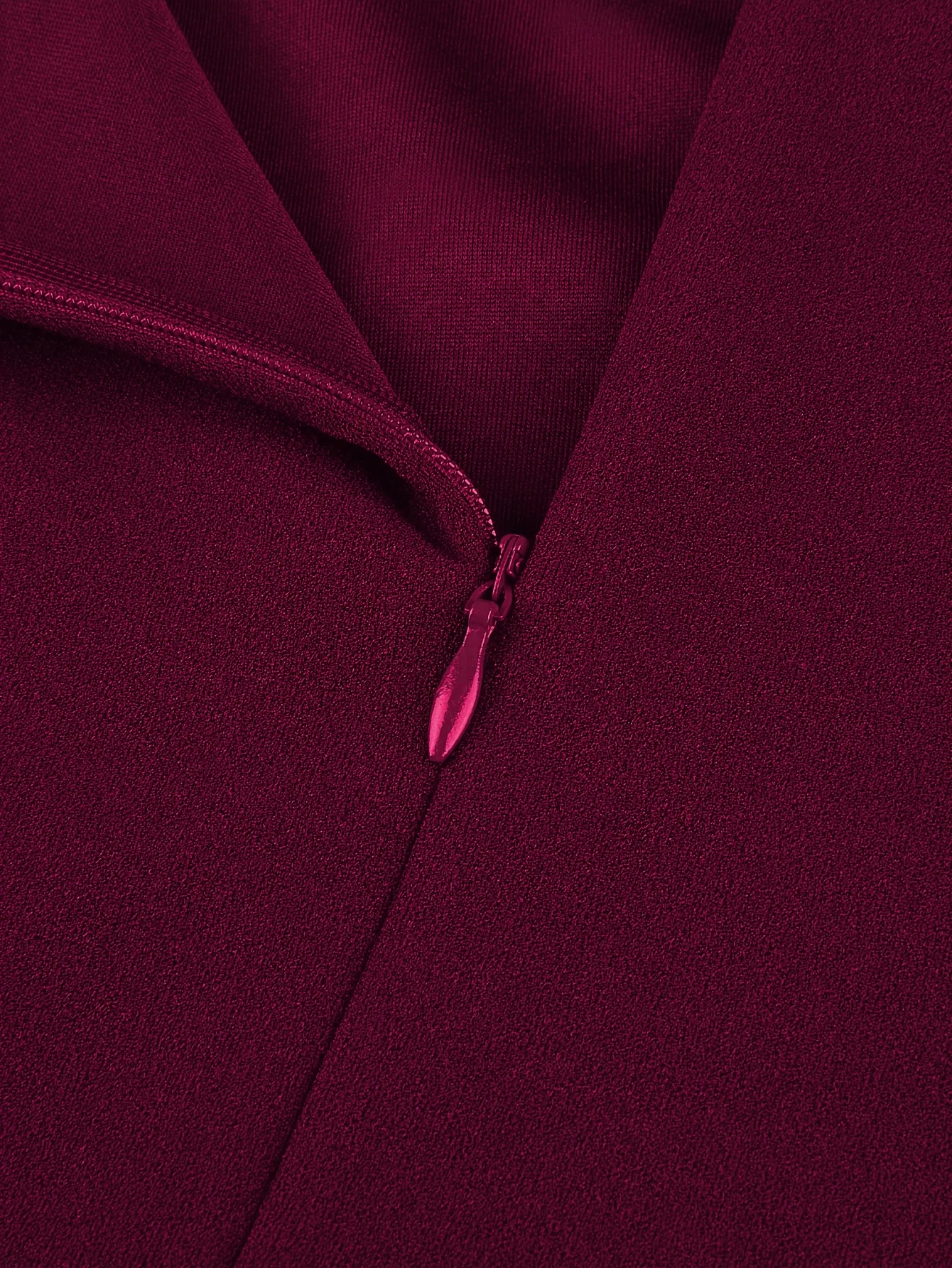 Elegantes Damenkleid mit Quadratischem Ausschnitt und 3/4-Ärmeln für Herbst, Arbeit und Party, Einfarbig mit Reißverschluss Vorne, Business-Casual Swing A-Linien-Kleid – Detail 15