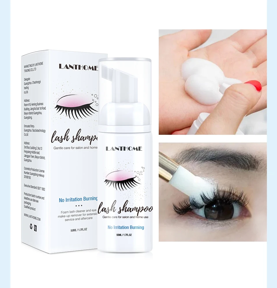 Eyelash Glue Cleanser No Stimulation Eye Lashes Foam Shampoo Extension