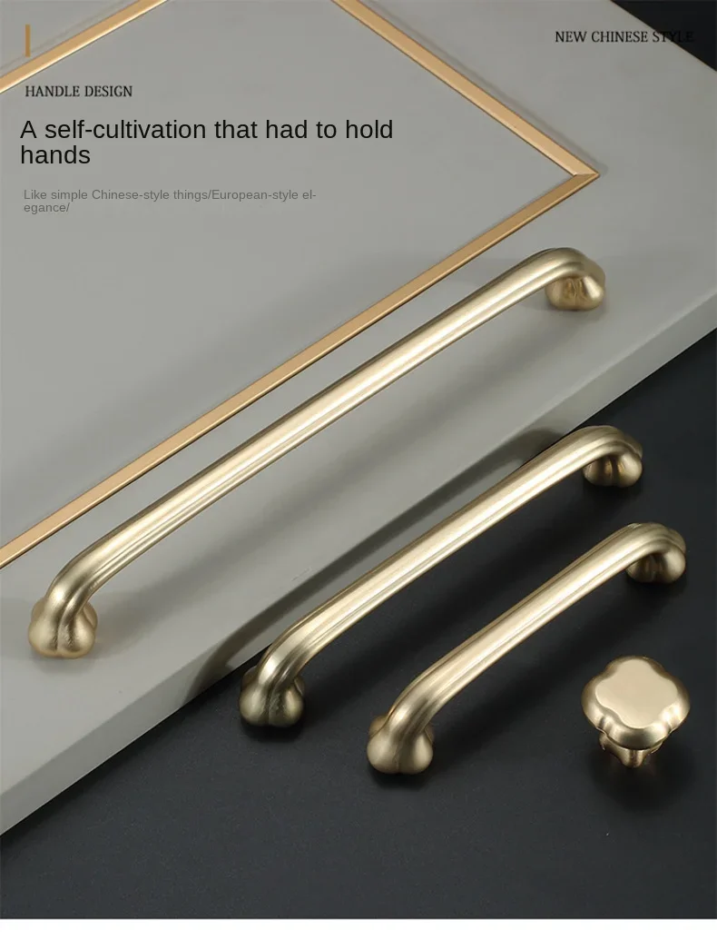 Description Picture 2 of itemZinc Alloy Pearl Gold Brown Cabinet Handles Solid Drawer Knobs Kitchen Cupboard Door Pulls Furniture Handle Cabinet Hardware