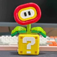 MOC Piranha Plant Potted Model Fit 71426 Flame Flower Assembled Building Blocks Bricks Children Puzzle Toys Kids Christmas Gifts 1