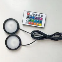 Led USB Spotlight 3W DC 5V RGB With Remote Jewelry Cabinet Showcase Counter Lamp Ceiling Mini Spot Light USB plug 2 in One 2