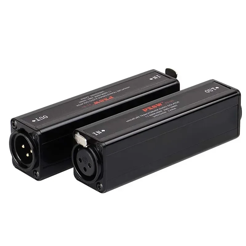 1 PCS PX-D2 전문가용 XLR 오디오 전류 사운드 아이솔레이터로 공통 접지 간섭을 제거합니다. 블랙