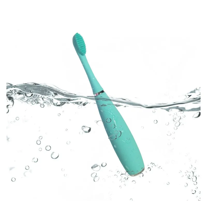 IPX7 silicone toothbrush 2 brush heads 150mAh USB Charging Automatic Vibrate Dental Electrical 3