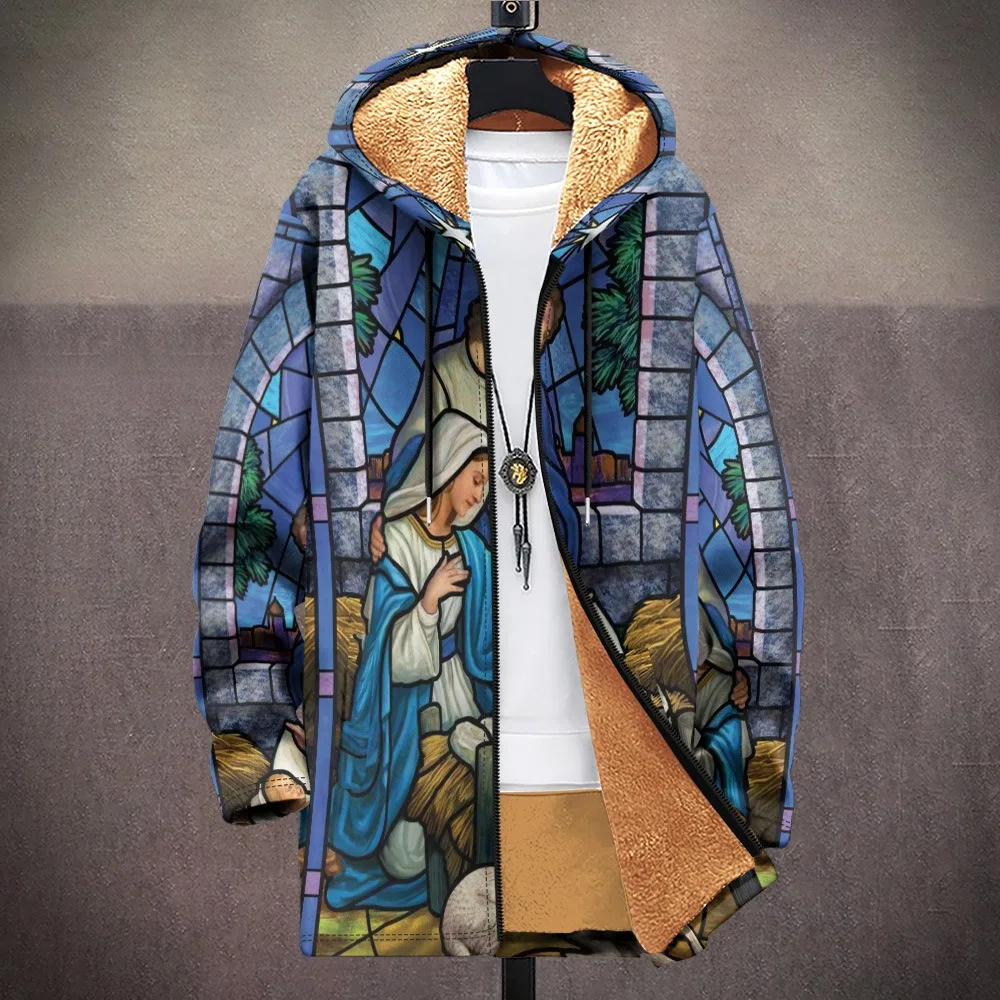 Men Cardigans Coats Skull Head Printed Plush Thick Winter Abstract Art Graphics Jackets Casual Streetwear Unisex Clothing 5