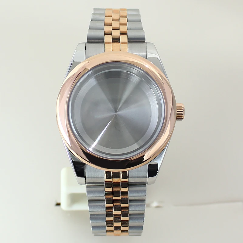 High-Quality 36mm/39mm Steel Watch Case with Sapphire Glass Bracelet