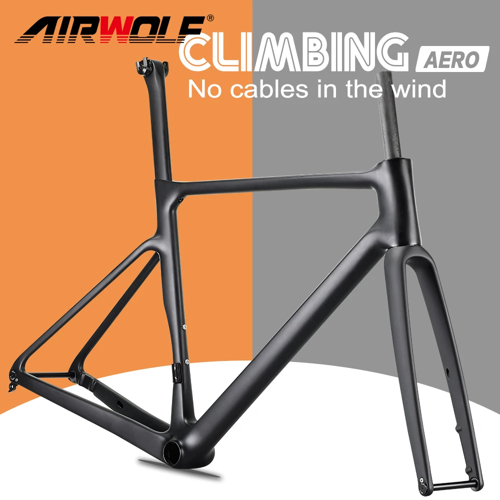 Airwolf Super Light T1100 Multicolor Carbon Road Bike Frame Max 700*38C Tires Climbling Road Bike Frame Carbon Bicycle bicycle parts bicycle frame