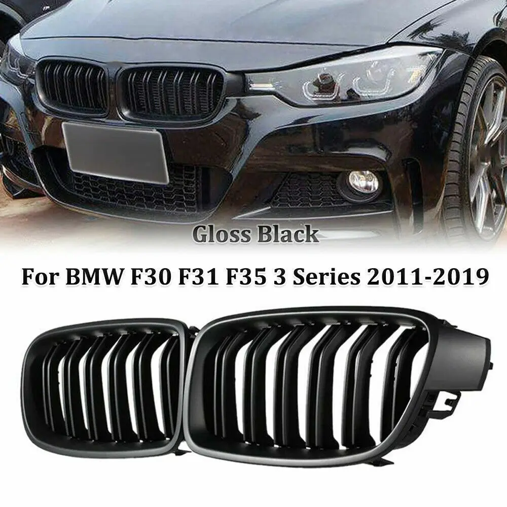Передняя решетка-гриль для BMW 3 series F30 F31 F35 2011-2019, двойная решетка M4, спортивный стиль, ярко-черный