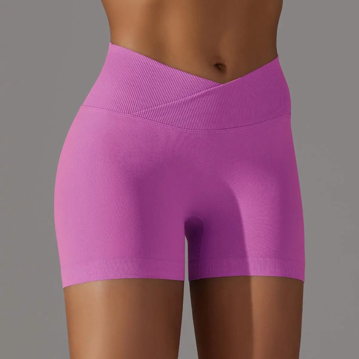 New Crossed High Waist Shorts Women Seamless Workout Tights Fitness Yoga Shorts Gym Elastic High Waisted Running Fitness