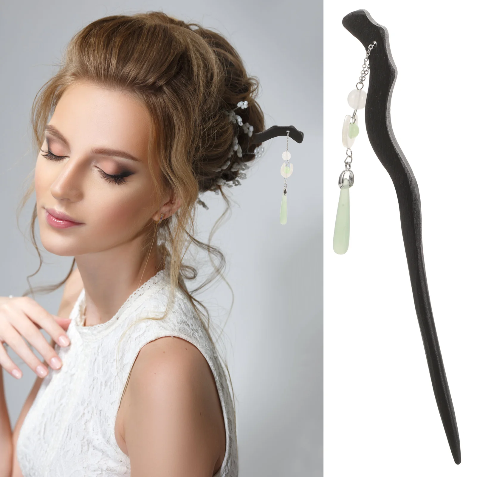 

Chopsticks Hair Bun Accessories for Women Chinese Clips Moon Pin Styling Women's