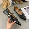 Fashion Buckle Strap Women Mary Janes Flats Shoes Female Shallow Footwear Comfortable Daily Pointed Toe Ladies Flats With Shoes 3