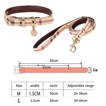 Pet Collar and Leash Set Leather Fashion Adjustable Collars for Dogs Pet Supplies Collars for Medium and Large Dogs Gift for Dog 3