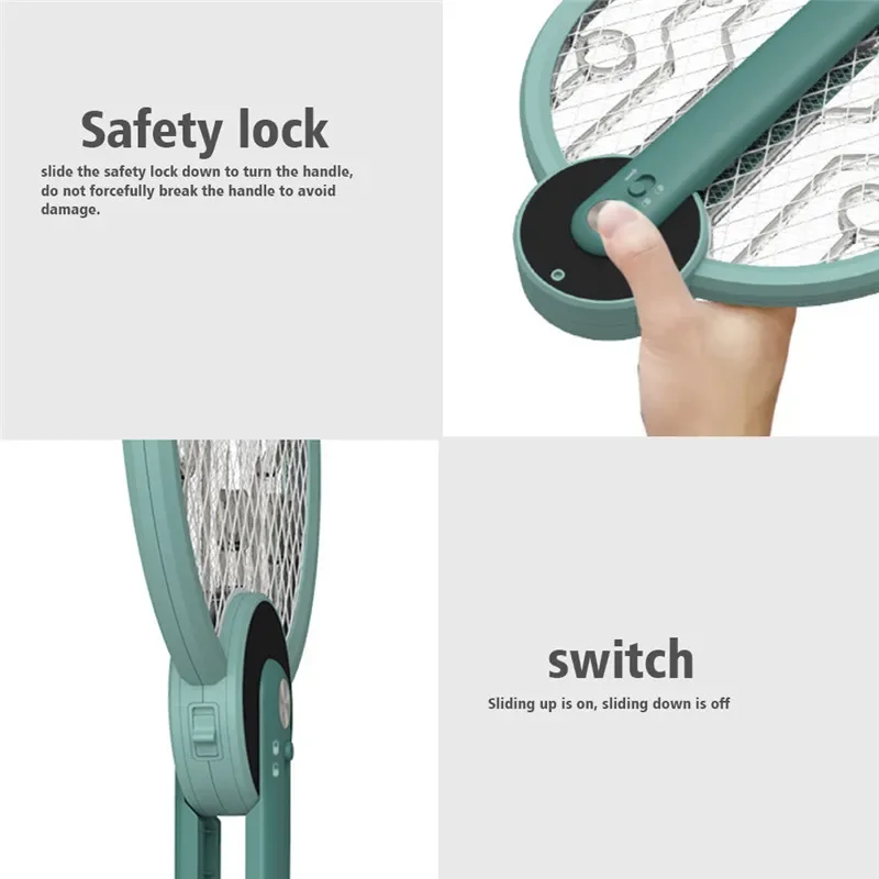 여름 버그 Zappers Foldable USB 충전식 홈 버그 음소거 비행 찰싹 때림 함정 곤충 킬러 램프 핸드 헬드 전기 모기 킬러