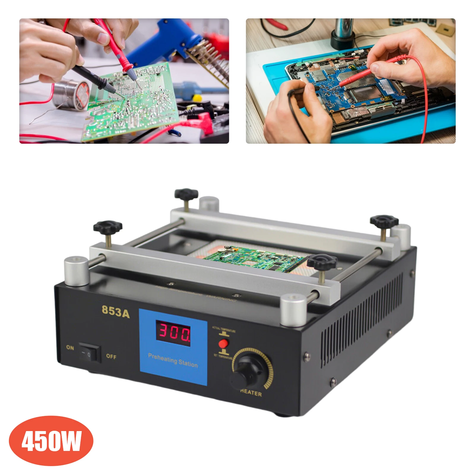 YIHUA 853A BGA IR Infrarot Vorwärmer Elektronische Heizplatte Vorwärmen Rework Station 110/220 V 450 W