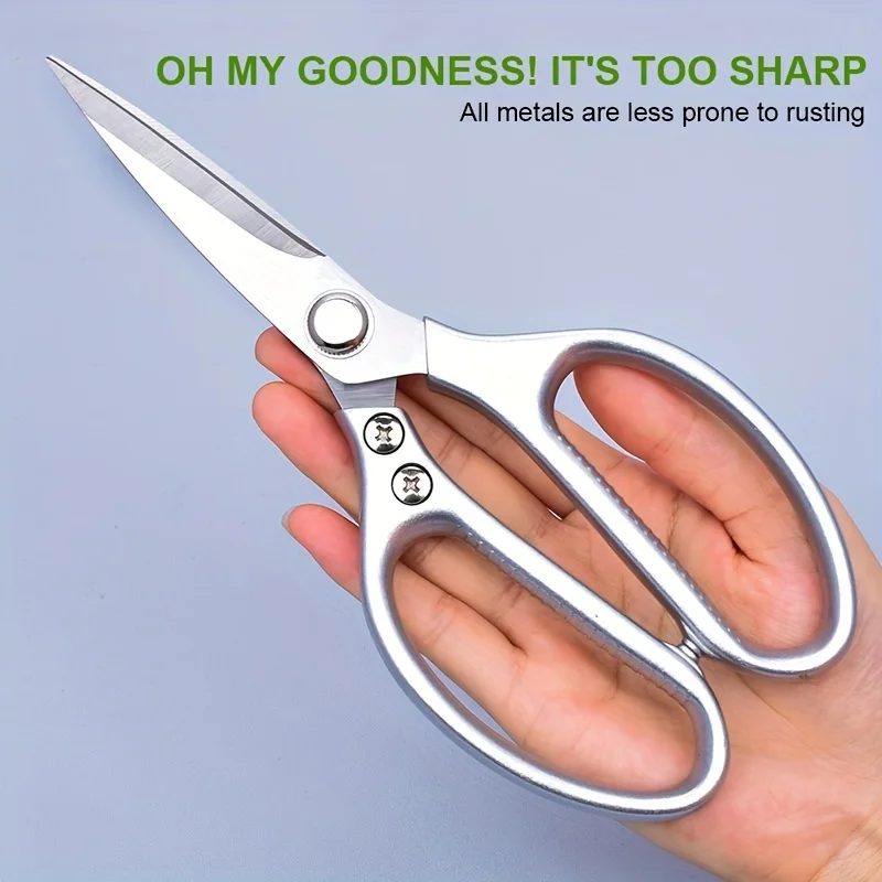 1pc Multi-Purpose Stainless Steel Kitchen Shears - Heavy-Duty Poultry Scissors with Comfortable Aluminum Alloy Grip for Food Pre 6