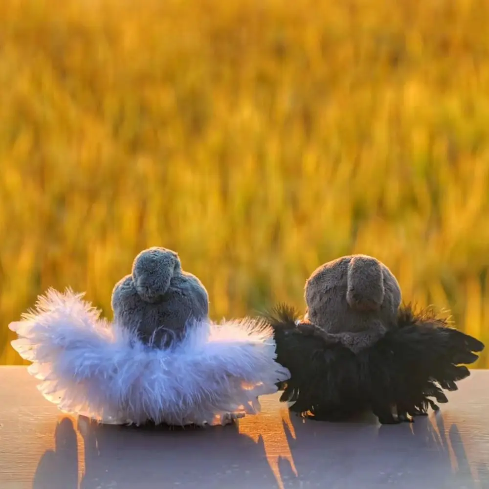 DIY Plush Stuffed Wing Cotton Doll Soft Korea Kpop 20CM Doll Feather Wings Cartoon Kawaii Cotton Doll‘s Cloth Girls