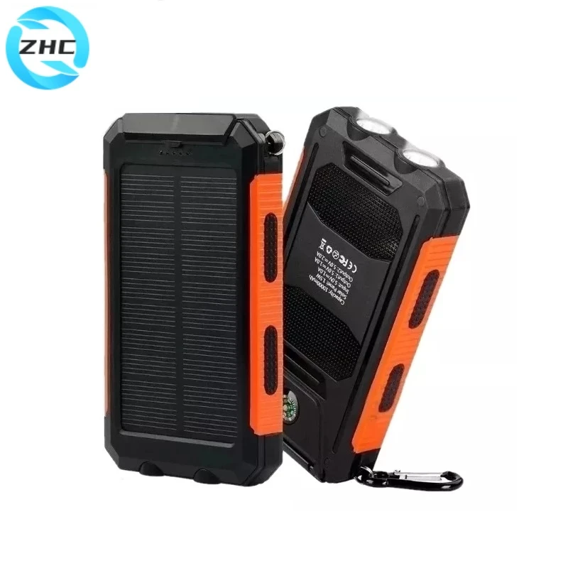 Solar Power Bank 100000mAh Portable Charging Powerbank External Battery