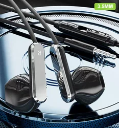 Type C & 3.5mm 9D Surround Sound Wired Headphones with HD Mic and Gaming Earbuds (3.5MM)