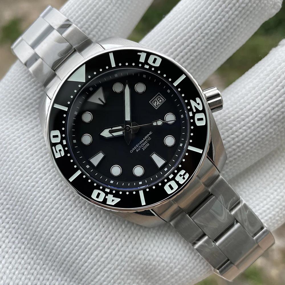Мужские наручные часы SD1971 STEELDIVE с циферблатом без логотипа Керамическая рамка