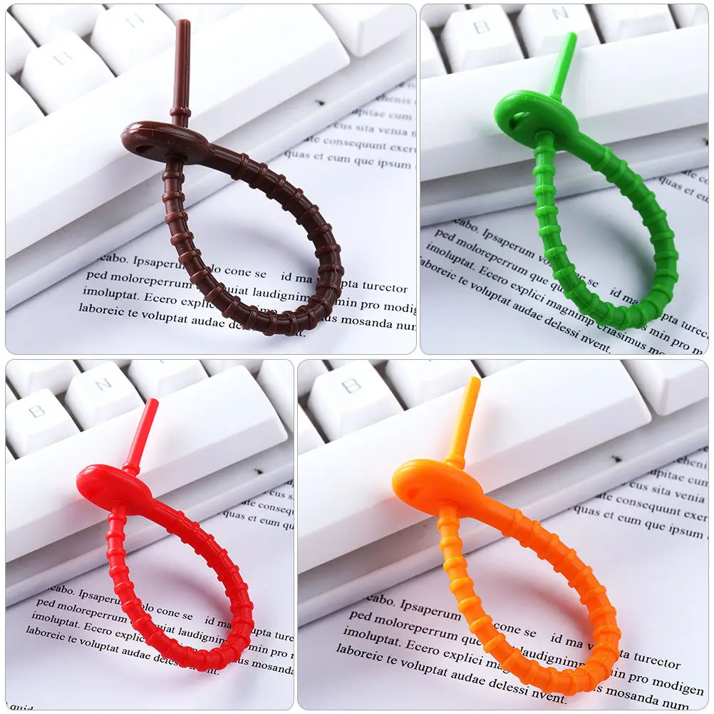 12Pcs 실리콘 케이블 타이 USB 충전 케이블용 재사용 가능한 조절 가능한 코드 정리기 이어폰 노트북 전화 데이터 와이어 데스크탑