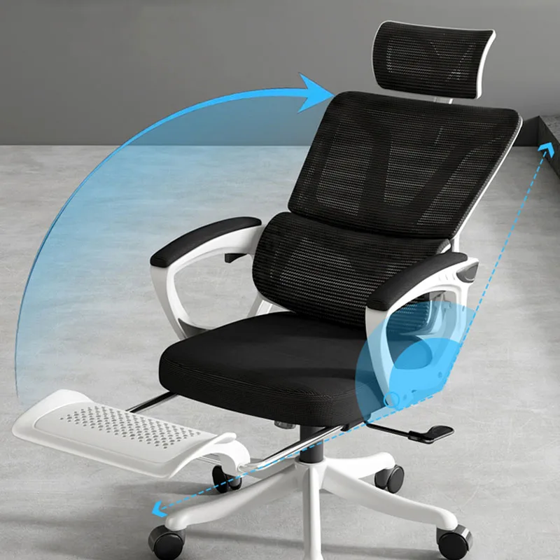 Ergonomic Recliner Mesh Office Chair with Adjustable Footrest