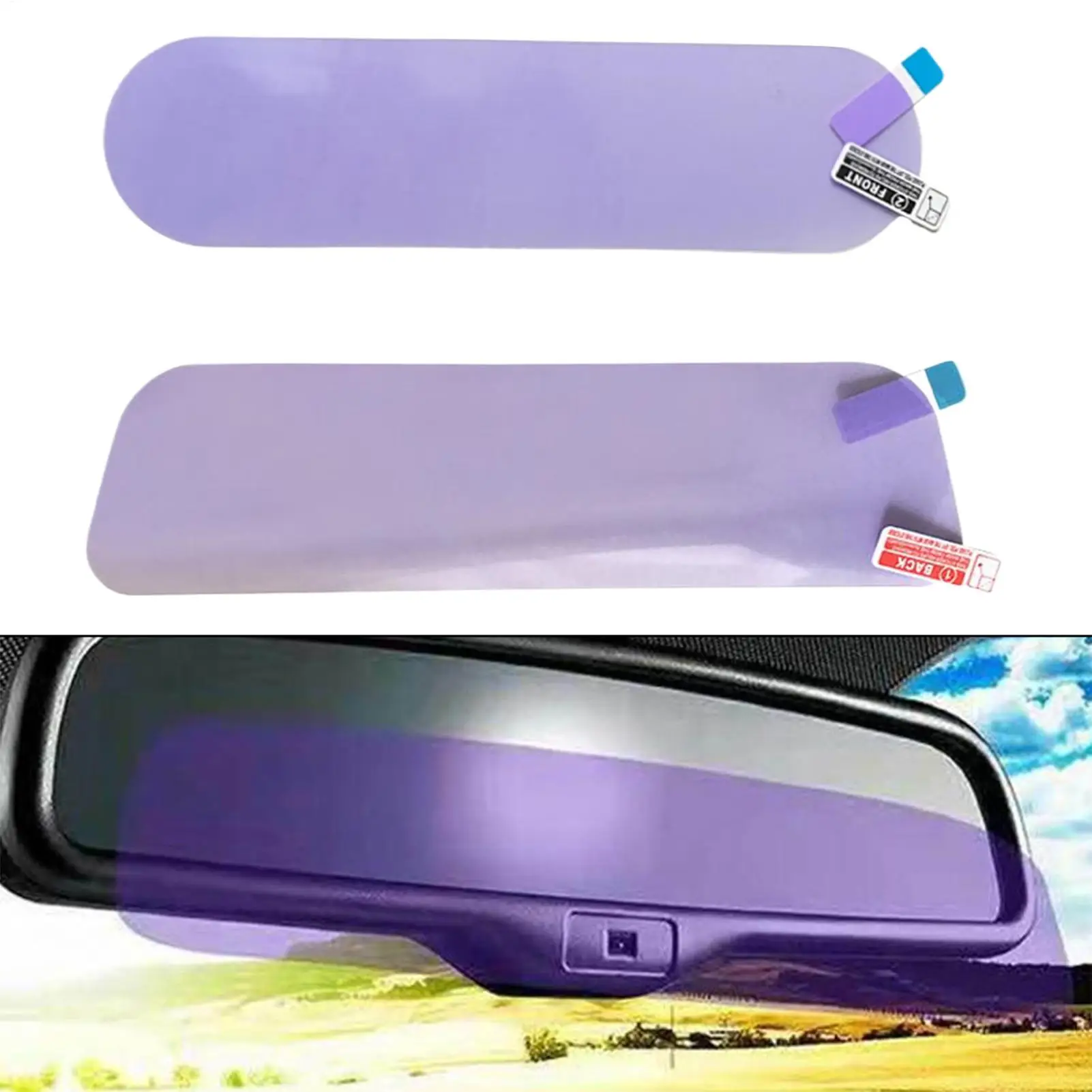1Pc Car Interior Rearview Mirror Anti-glare Anti Fog Film Night Reversing Glare Protection Waterproof Auto Sticker Accessories