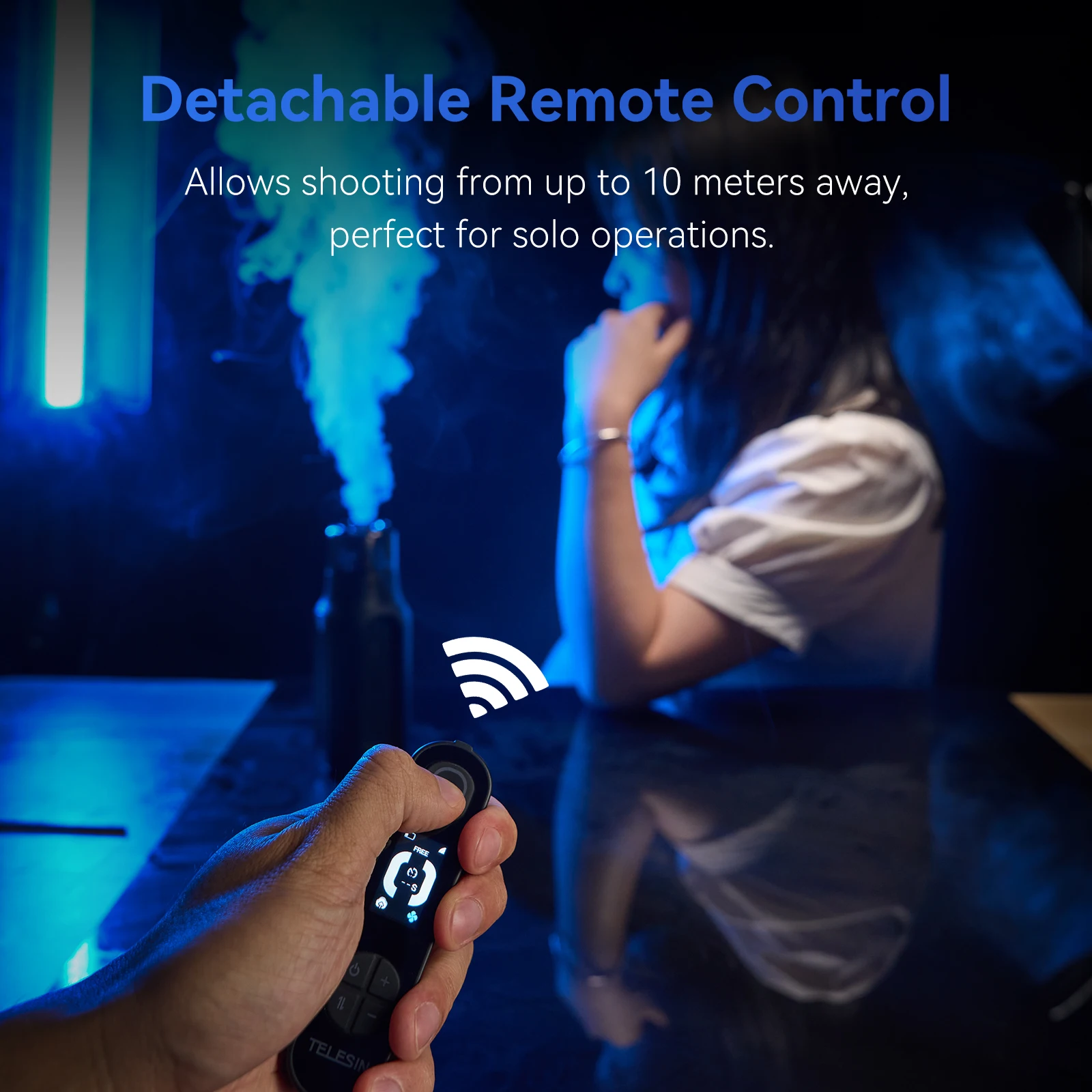 TELESIN C40 40W แบบพกพามือถือเครื่องหมอกน้ําแข็งแห้งควันที่มีประสิทธิภาพการถ่ายภาพควันเครื่องสําหรับฟิล์ม Productions 1