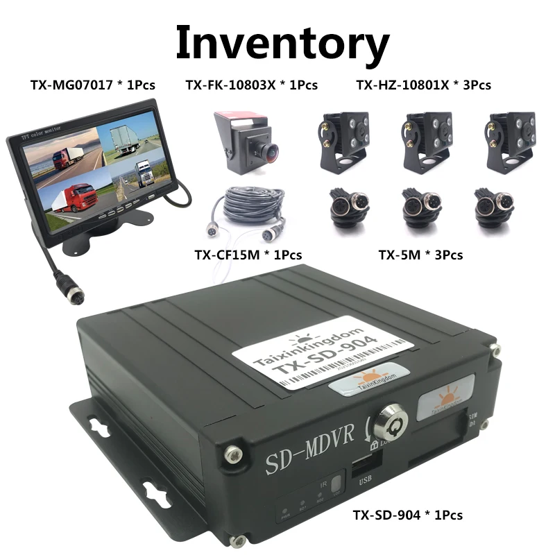 Factory stock AHD 1080P 4CH SD card MDVR local playback black box monitoring set with starry night vision camera manufacturer
