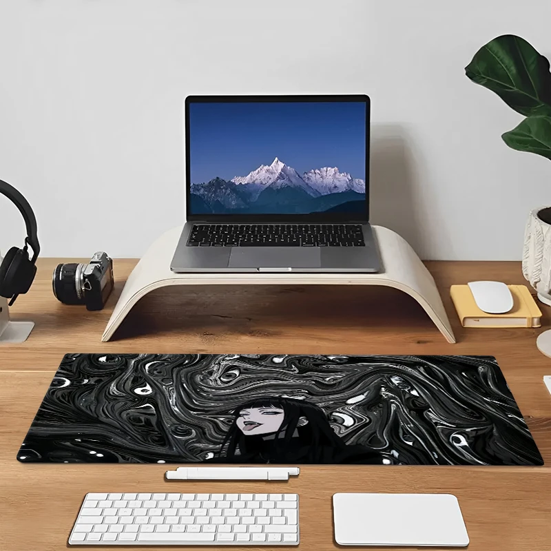 Evil Girl Devil Eye Gaming Mousepad XXL Keyboard Gamer Mouse Pad on The Table Speed Desk Mat Anime 900x400 800X300 big Mouse Mat 6
