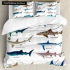 Shark Duvet Cover Set Types of Sharks Pattern Duvet Cover Set Bedclothes Pillowcase Double Queen King Size Polyester Bedding Set 1