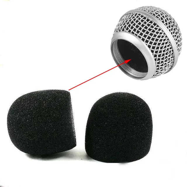 2pcs Microphone Protective Inner-Foam For Shure SM58 SLX24 PGX24 PG58 BETA58A Mic Cover Studio WindScreen Sponge Microphone Cap