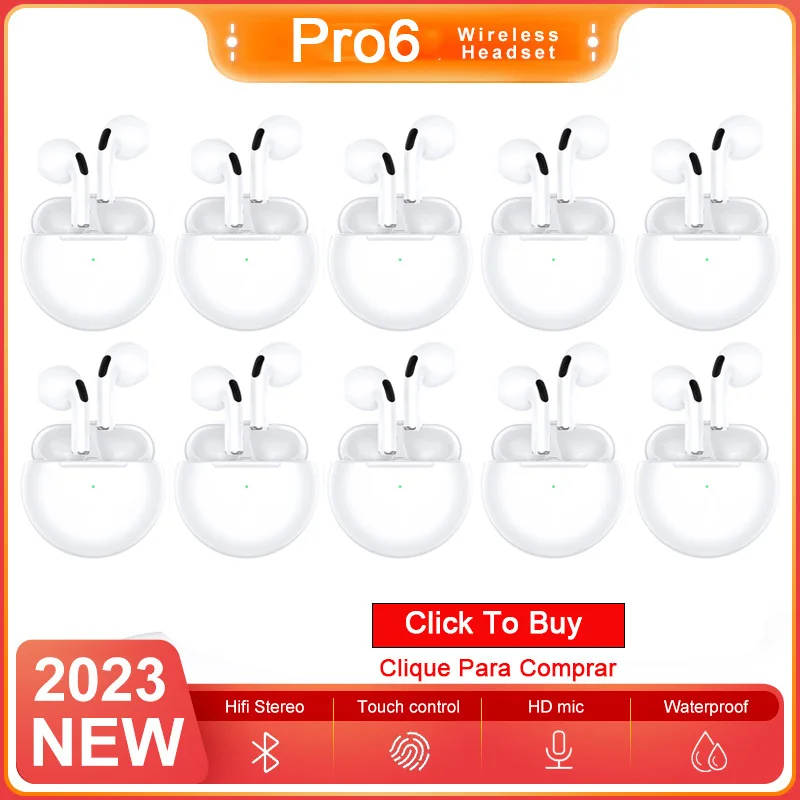 

Pro 6 Bluetooth Earphones Sports Wireless Headphone Stereo TWS Earbuds Bass Headset Pro6 with Microphone for Phone Wholesale
