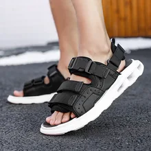 

Casual Men Sandals Summer Shoes Man Outdoor Non-slip Beach Slippers Men Comfort Breathable Mesh Sandals Fashion Velcro Sandalias