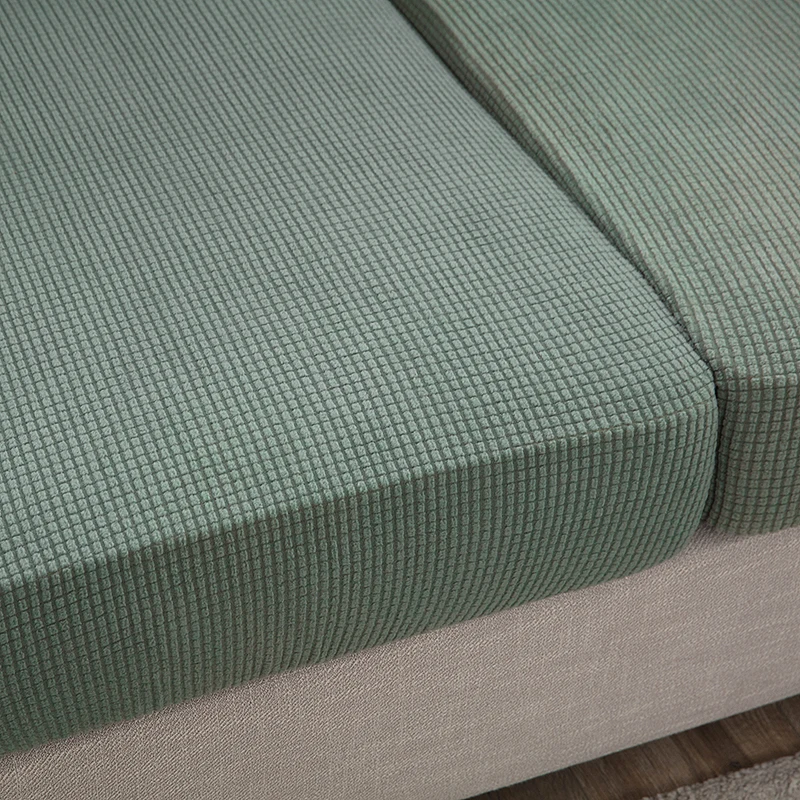 Solid Color Jacquard Sofa Seat Cushion Cover Polar Fleece Elastic Sofa Cover For Living Room Chair Furniture Protector 1pc Sofa Cover