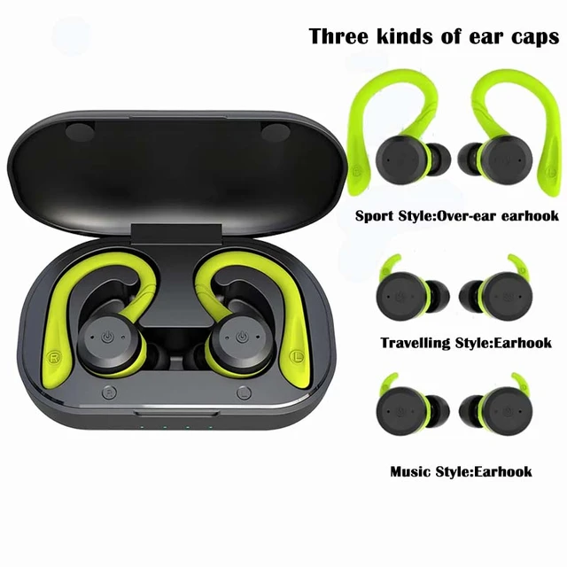 Auriculares inalámbricos para correr, audífonos deportivos con Bluetooth  5,3, cancelación de ruido, gancho para la oreja, impermeables, estéreo con  micrófono - AliExpress