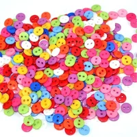 JJYY 200Pcs 2 Hole Round 9mm Randomly Mixed Plastic Two-hole Buttons for DIY Scrapbooking Cartoon Buttons, Suitable for Clothing 1