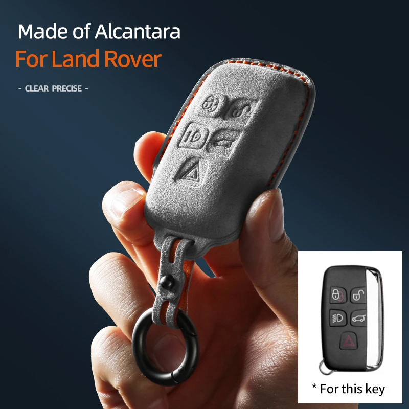 Alcantara Car Key Case Cover Holder Smart Key Bag Accessori Per Land Rover Range Rover Discovery Defender Portachiavi