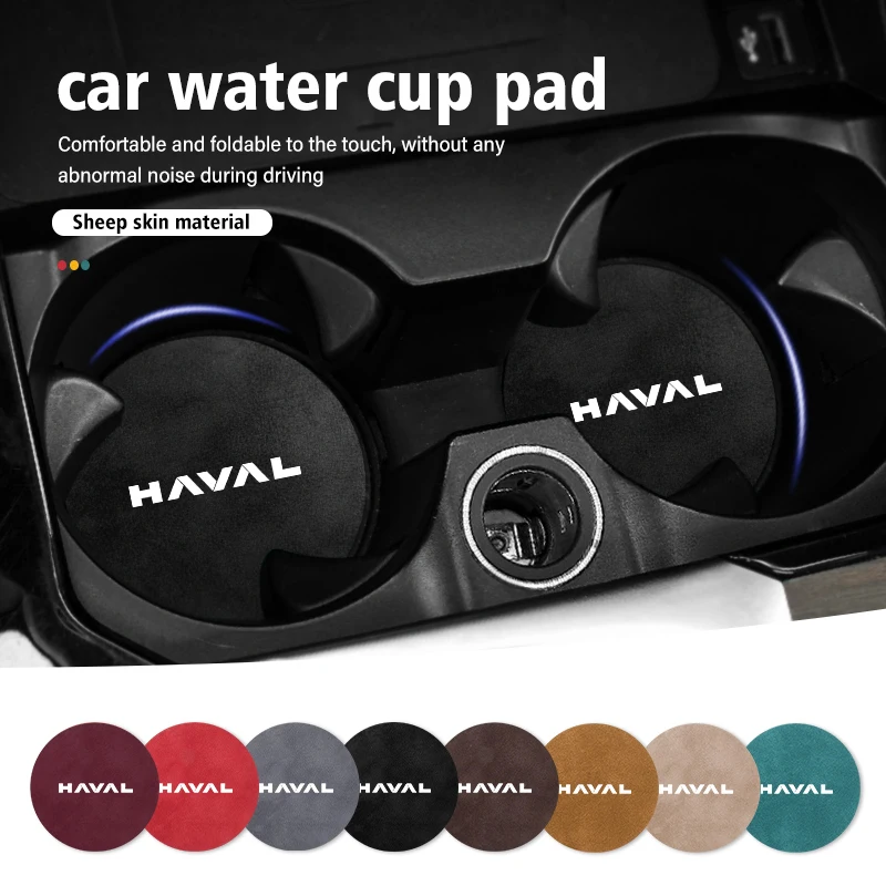 2pcs Car Coaster Drink Bottle Holder Anti-slip Mat Water Cup Pad For Haval H6 Dargo M6 H9 H6S F7 F7X Jolion X DOG XY