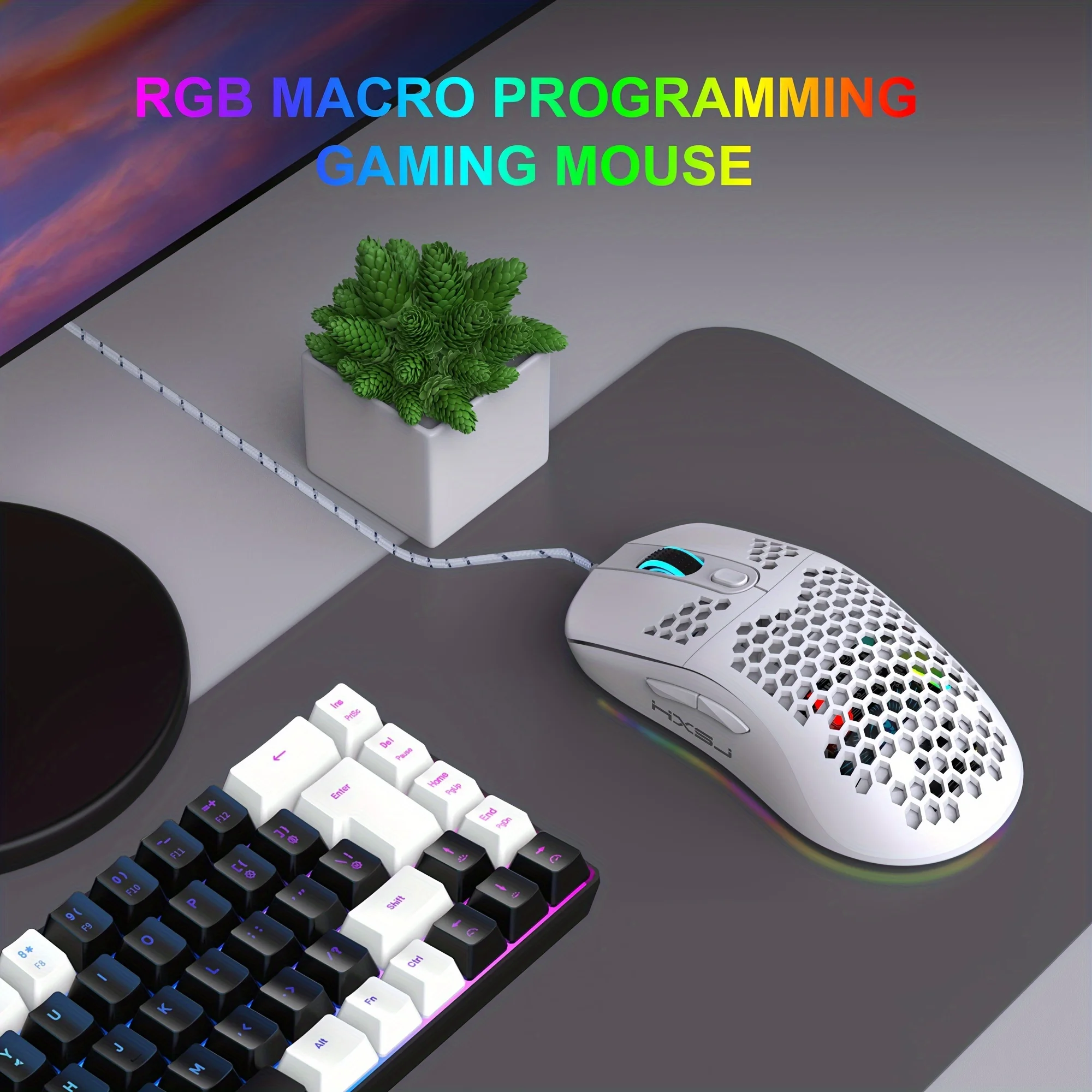 Unsharkable 키보드 및 마우스 세트, 88 키 RGB 실제 기계식 키보드, 컴퓨터 콘솔, 태블릿 노트북 게임, 기계식 느낌
