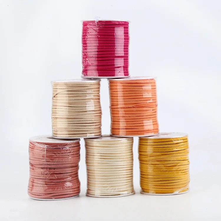 50 Yard/roll 2.6mm Flat Faux Suede Braided Cord Leather Jewelry DIY Rope for Handmade Beading Bracelet Jewelry String