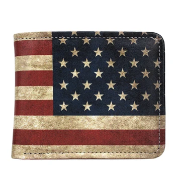 American Flag Design Men's Faux Leather Folding Wallet/Card Holder