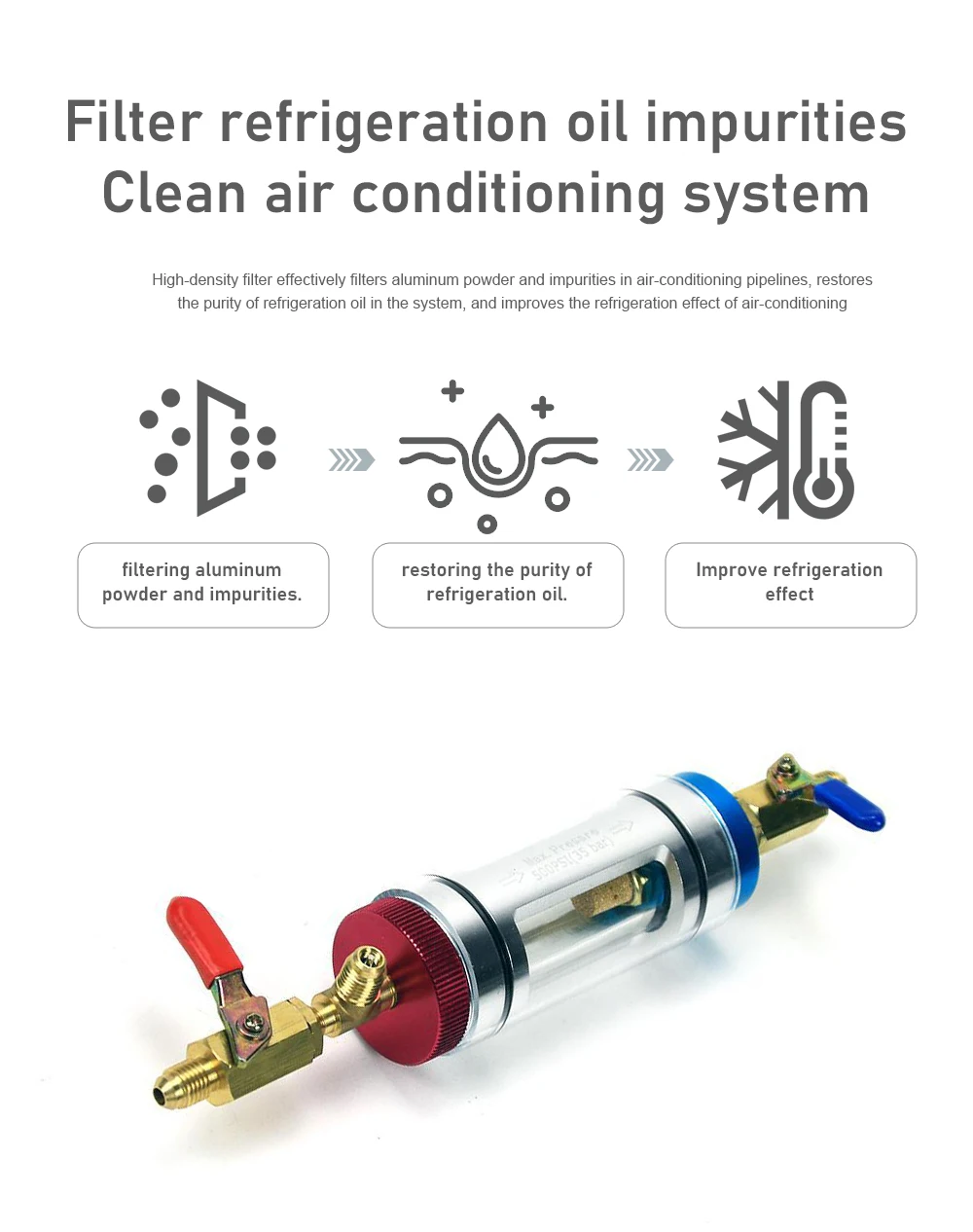 Air Conditioning Refrigeration Oil Filtration Analyzer Automotive Refrigerant Oi