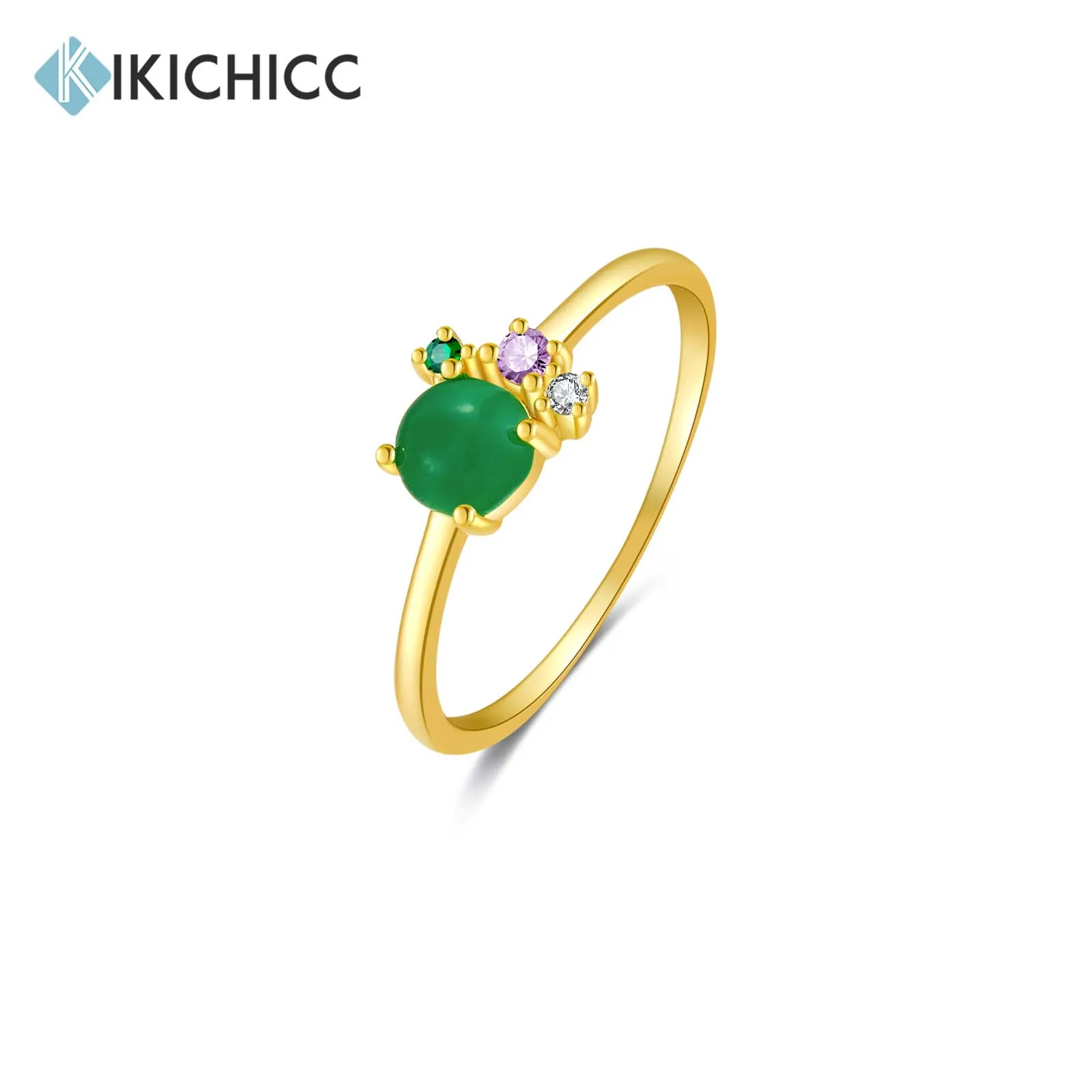 Kikhicc 100% 925 Sterling Silver Gold Lofoten Island Zircone Cz Green Rainbow Rings 2023 Donne Luxury Fine Jewelry Grandi Gioielli
