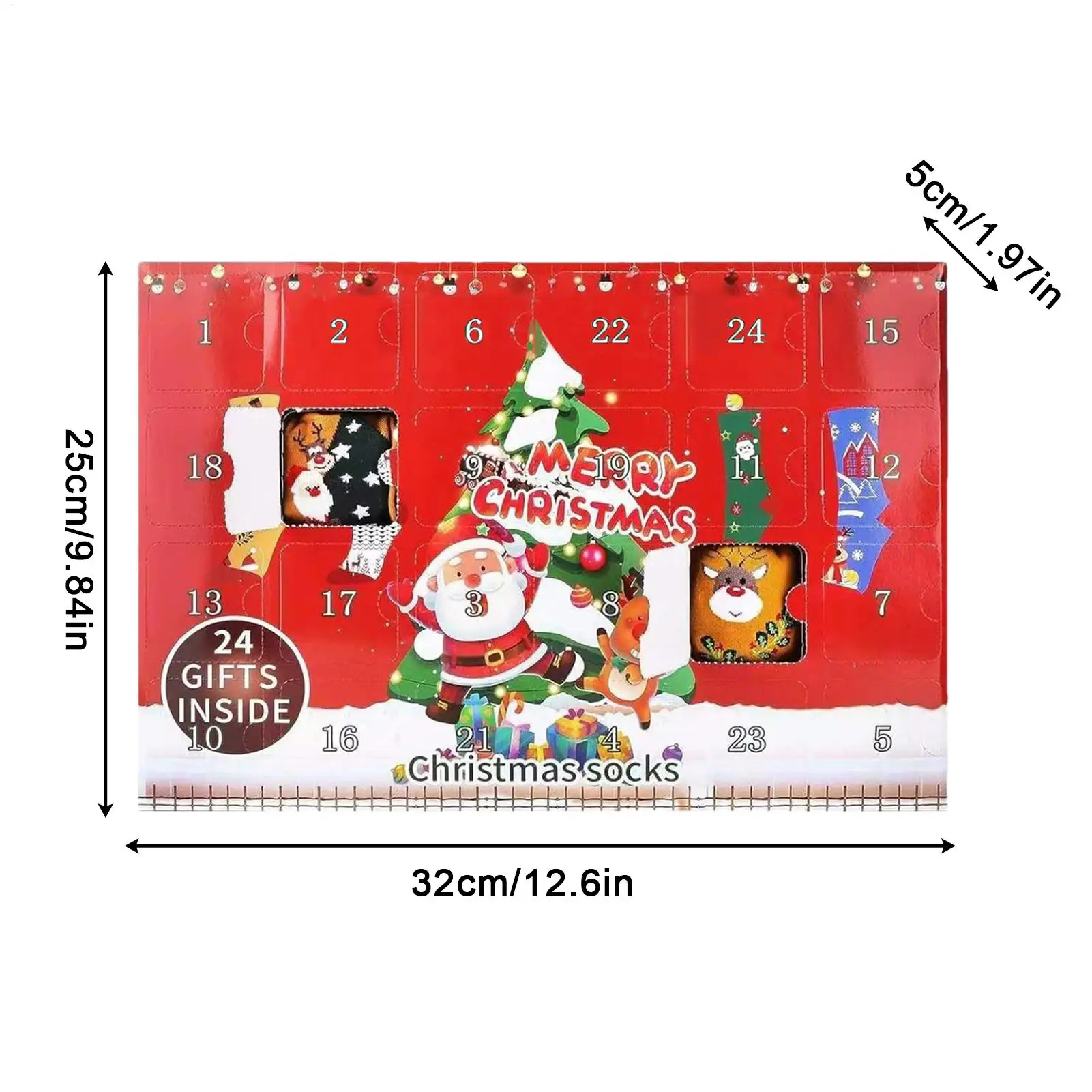 Christmas Advent 2025 24 Days Of 12pair Soft Socks Countdown Calendar for women Christmas Home Supplies for Family Teens Grandma