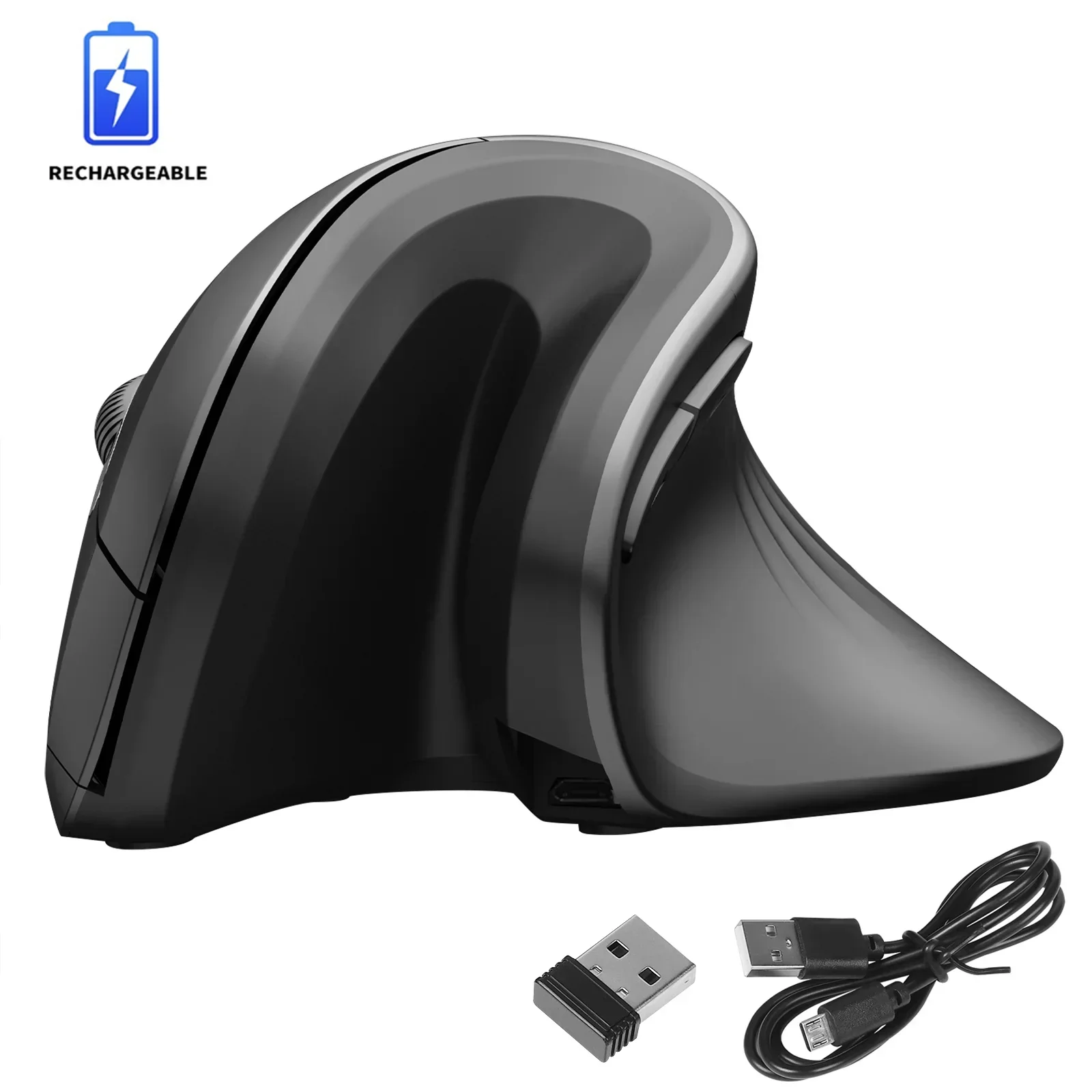 Ergonomic Wireless Vertical Optical Mouse with Adjustable DPI