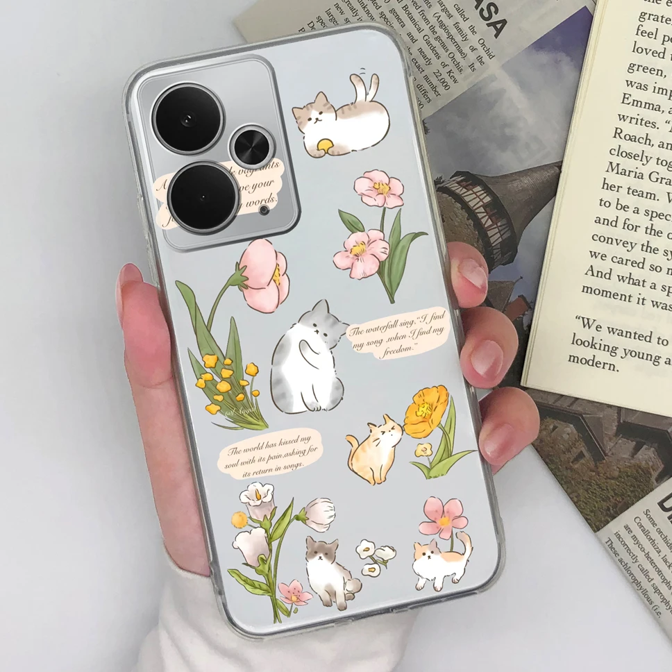 Chic Transparent TPU Silicone Phone Case with Lovely Design Patterns